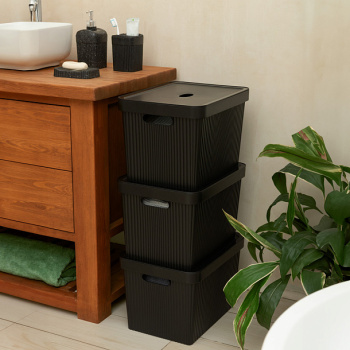 Контейнер для хранения пластм. "Velvet" 20л 249x270x380мм Черный арт.434249713 ("Бытпласт")*1/4