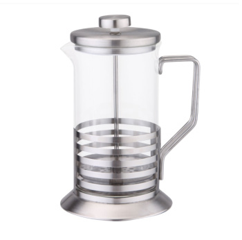 Чайник заварочный жаропрочное стекло "Френч-пресс" 600мл  Серебро B522S-600 "DECO" *1/30