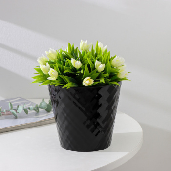 Кашпо пластм. "Manhattan" 3,3л d верха 190мм h177мм со вставкой Оникс IG670210028 *1/9