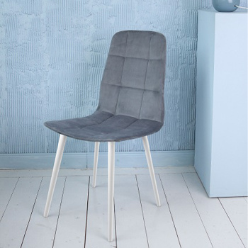 Кресло РУБИ - ЛАЙТ, велюр КОНФЕТТИ БЛЮ СТОУН+металл.каркас ДИАМЕТР трубы 25 мм БЕЛЫЙ *4