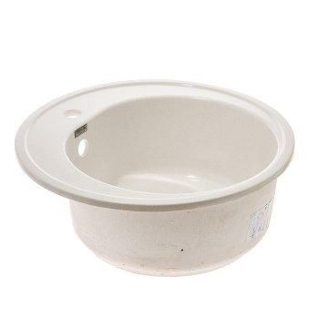 Мойка из искусственного камня круглая хлопок глянцевая Черая Z3Q7 (510х510х191) *1