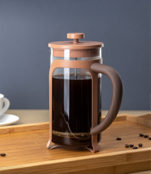 Чайник заварочный "френч-пресс" жаропрочное стекло "Color&wood" 1000мл Карамель DMF263 "Domenik"*1/6