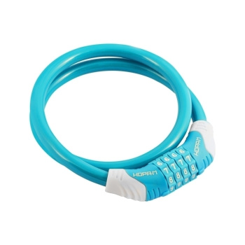 Замок навесной велосипедный 10х650мм голубой КОДОВЫЙ Нора-М *1/40/80