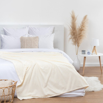 Плед 200*220см микрофибра жаккард клетка карамель арт.370 NOVEL *1/8