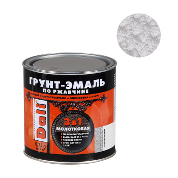 Грунт-эмаль по ржавчине серебристая с молотковым эффектом 0,75 л DALI *1/6/576