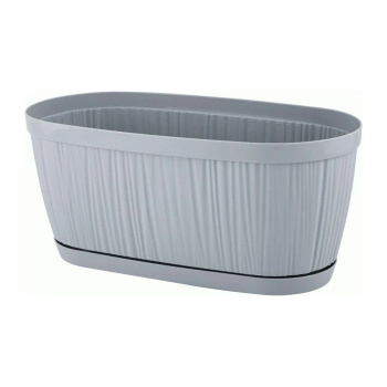 Кашпо пластм. "Barcelona"  2,7л 275х145мм h122мм с поддоном Утренний туманIG623310025*1/18