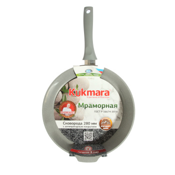 Сковорода алюм. а/приг.литая Kukmara "Мраморная" светлый d28см выс.борт.65мм смс281а (Кукмор) *1/4