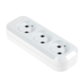 Корпус удлинителя "TDM" 3роз. 10А без заземления белый SQ1806-0010 *1/20/120